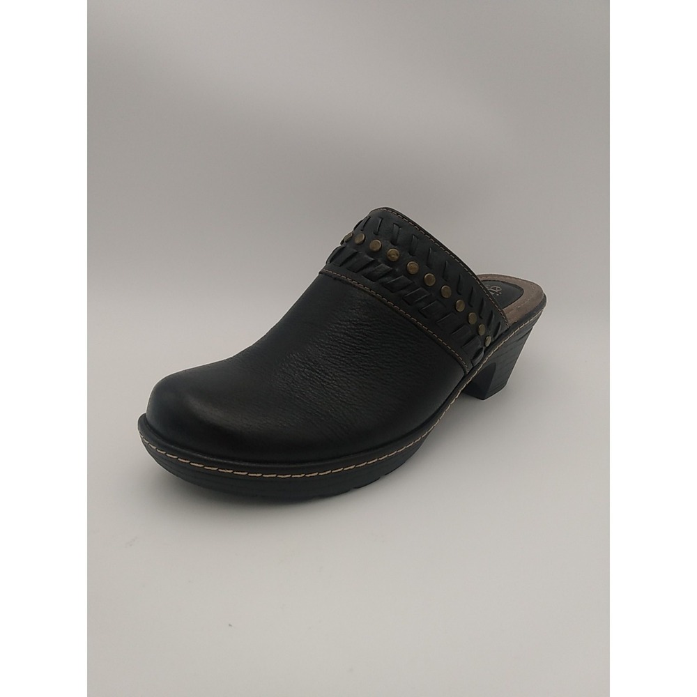 EuroSoft By Sofft Belina Leather Studded Clog Mule In Black Size 9 M Womens